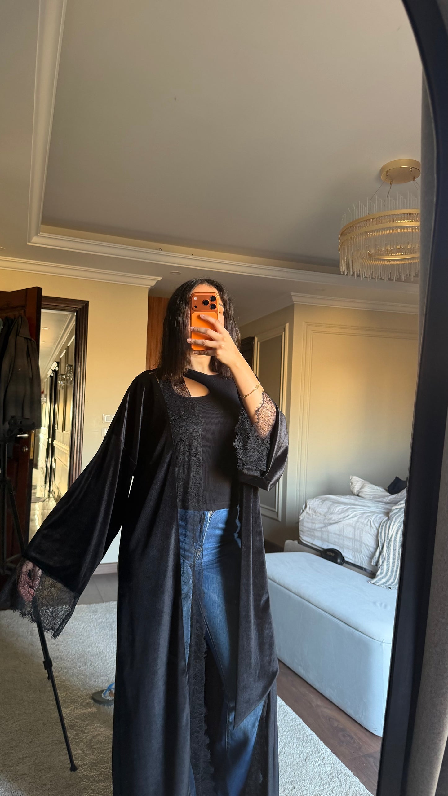 The black lace Kaftan