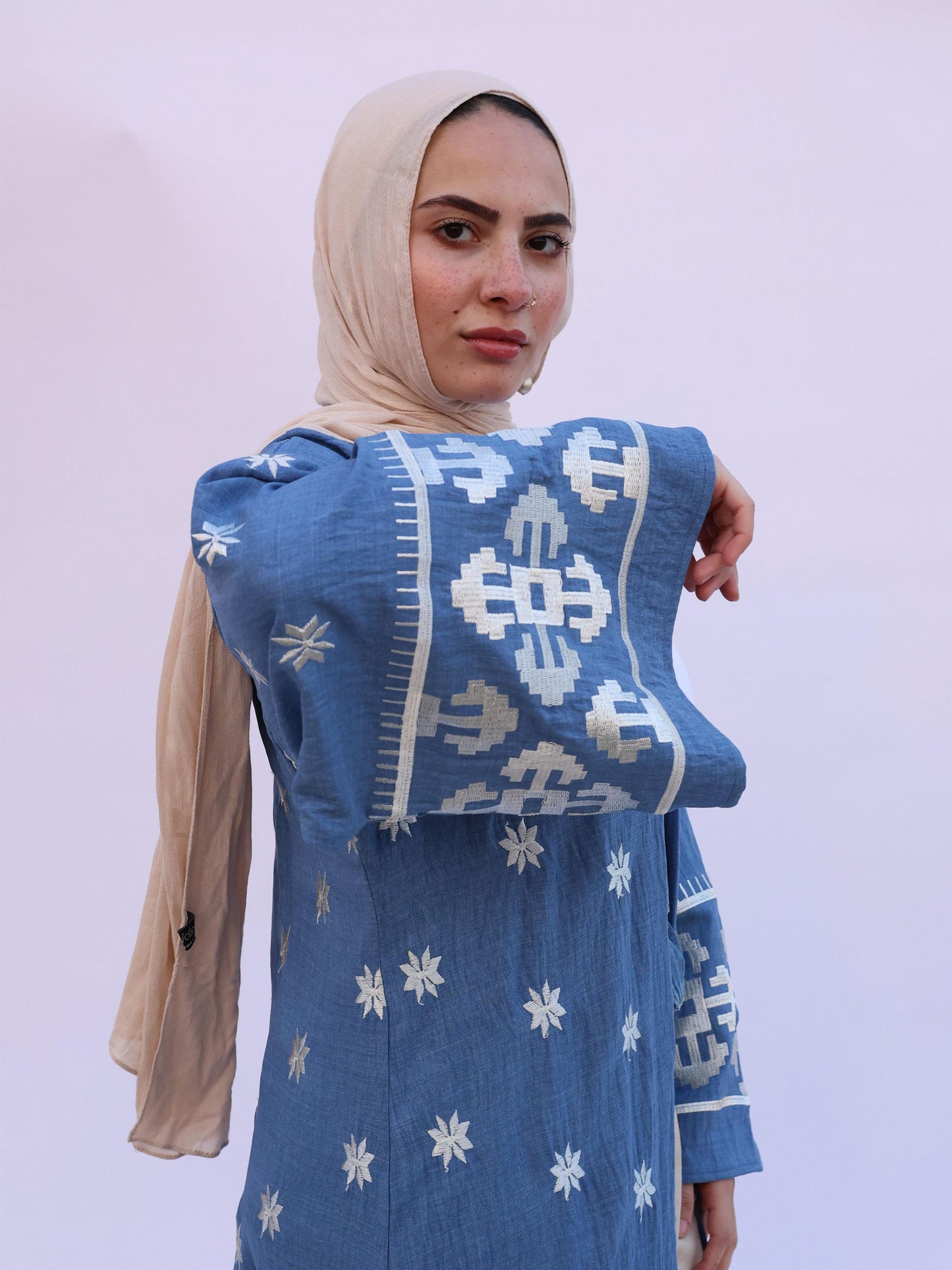 Embroidery Jeans Modest Kaftan π