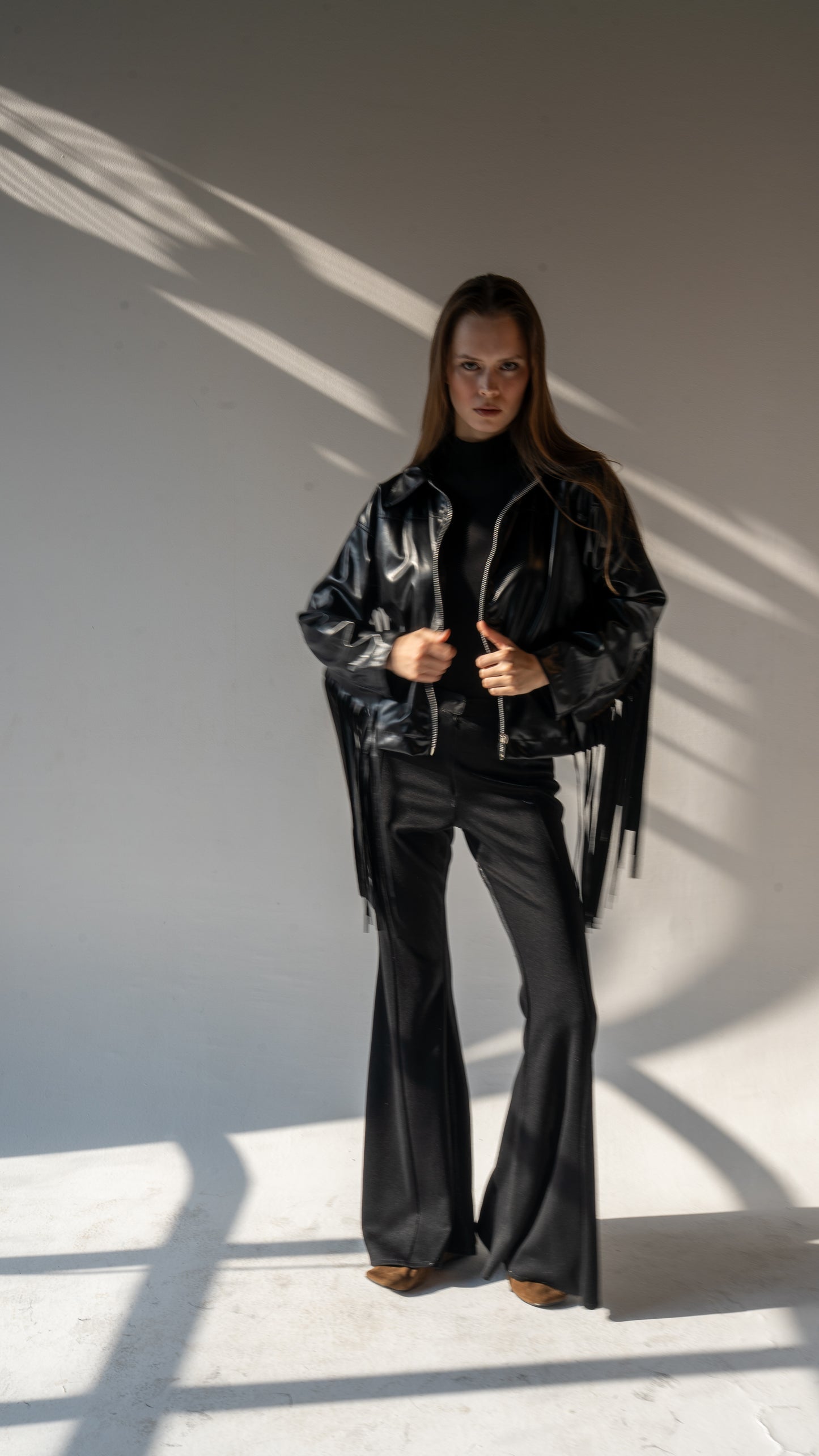 Leather Fringa Jacket