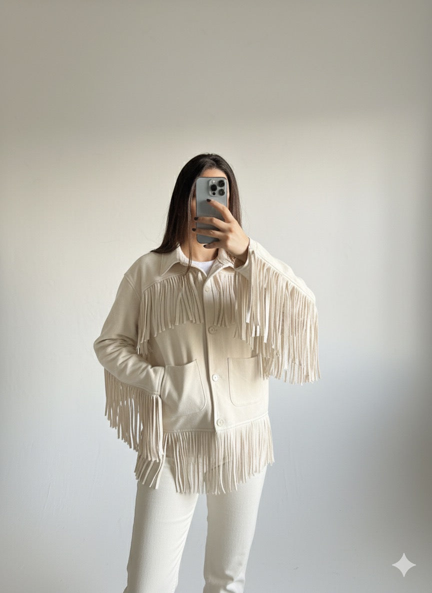 Fringes Suede oversized jacket