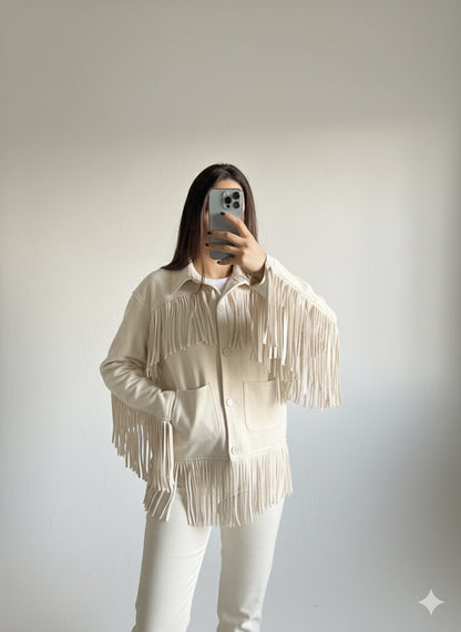 Fringes Suede oversized jacket