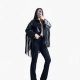 Leather Fringa Jacket