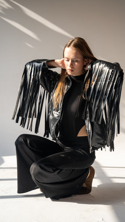 Leather Fringa Jacket