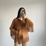 Fringes Suede oversized jacket