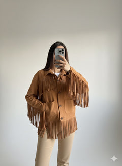 Fringes Suede oversized jacket