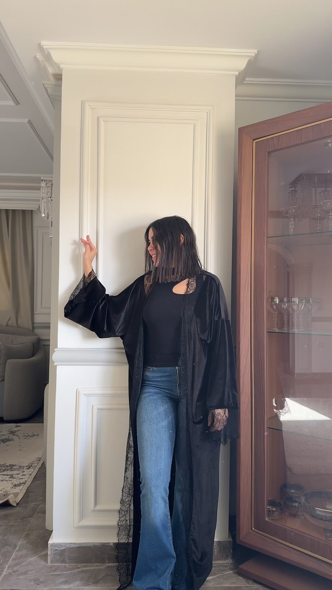 The black lace Kaftan