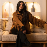 Fringes Suede oversized jacket