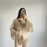 Fringes Suede oversized jacket
