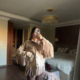 Fringes Suede oversized jacket