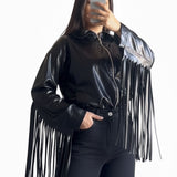 Leather Fringa Jacket