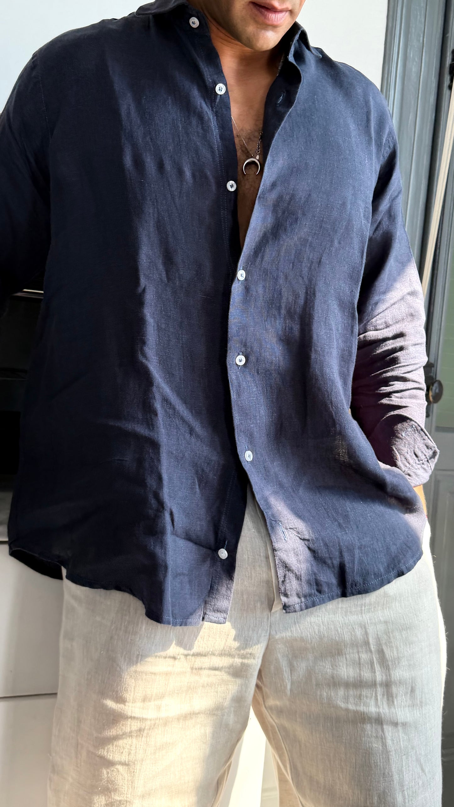 Shore linen Shirt Navy