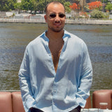Shore Linen shirt baby blue