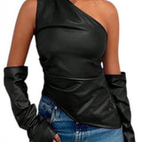 Leather Top with Sleeves